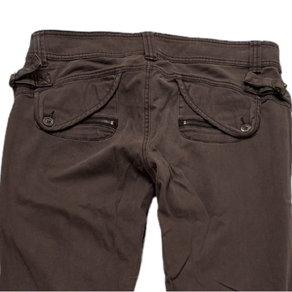 BCBGeneration Pocket Flap w/ Button RearPocket Design Stretchy Brown Jeans Faded - Picture 7 of 14